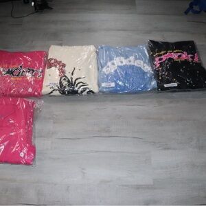 Spyder Graphic Hoodie Collection in Pink, Cream, Blue, and Black